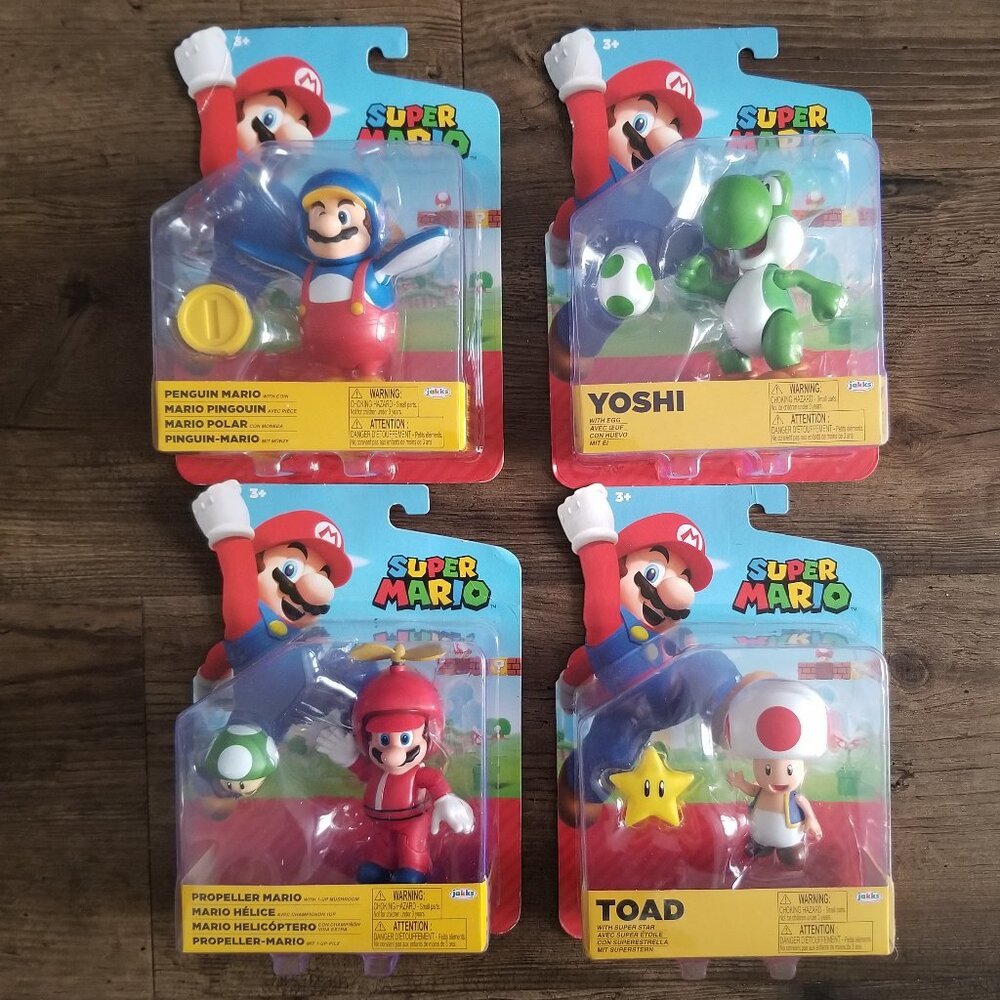 Nintendo Super Mario 4" Poseable Figures